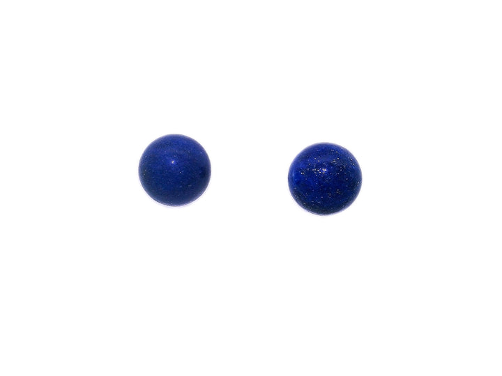 8mm Natural Blue Lapis Lazuli Earrings in 18KT Yellow Gold