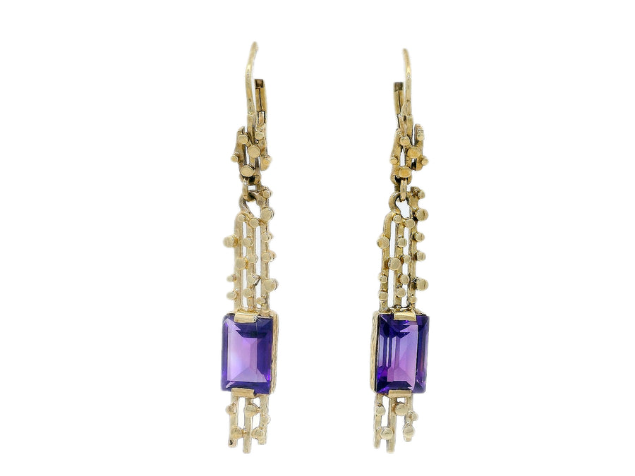 Amethyst Dangle Earrings (1 ct. tw.) 14k Yellow Gold