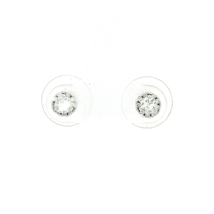 Halo Colorless Nearly Flawless Diamond Stud Earrings (½ ct. tw.) in 14k White Gold