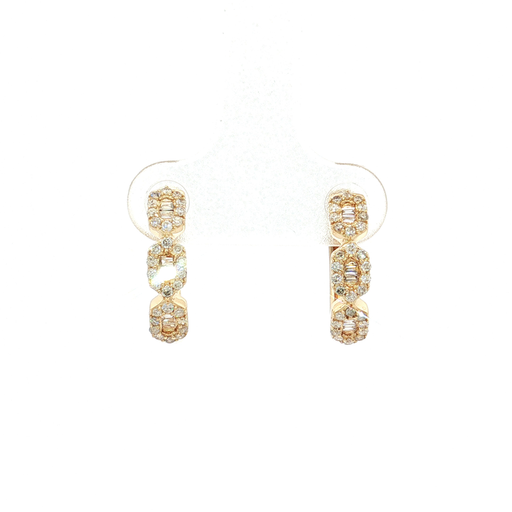 Geometric Near-Colorless Diamond Hoop Earrings (½ ct. tw.) in 14k Yellow Gold