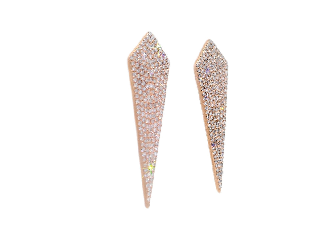 0.95 CTW Natural Diamond Studded Shield Earrings in 14KT Rose Gold