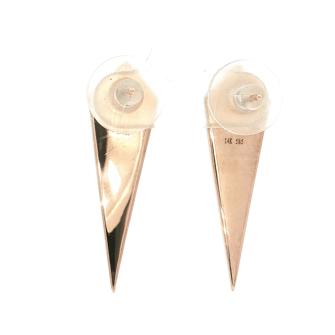 0.95 CTW Natural Pavé Diamond Studded Shield Earrings in 14kt Rose Gold – Jewelry Depot, Inc.