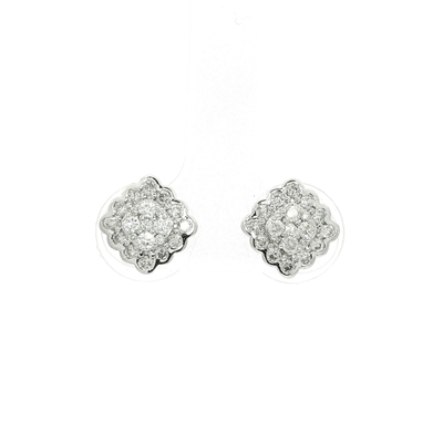 0.78 CTW Natural Colorless Nearly Flawless Diamond Cluster Stud Earrings in 14kt White Gold – Jewelry Depot, Inc.