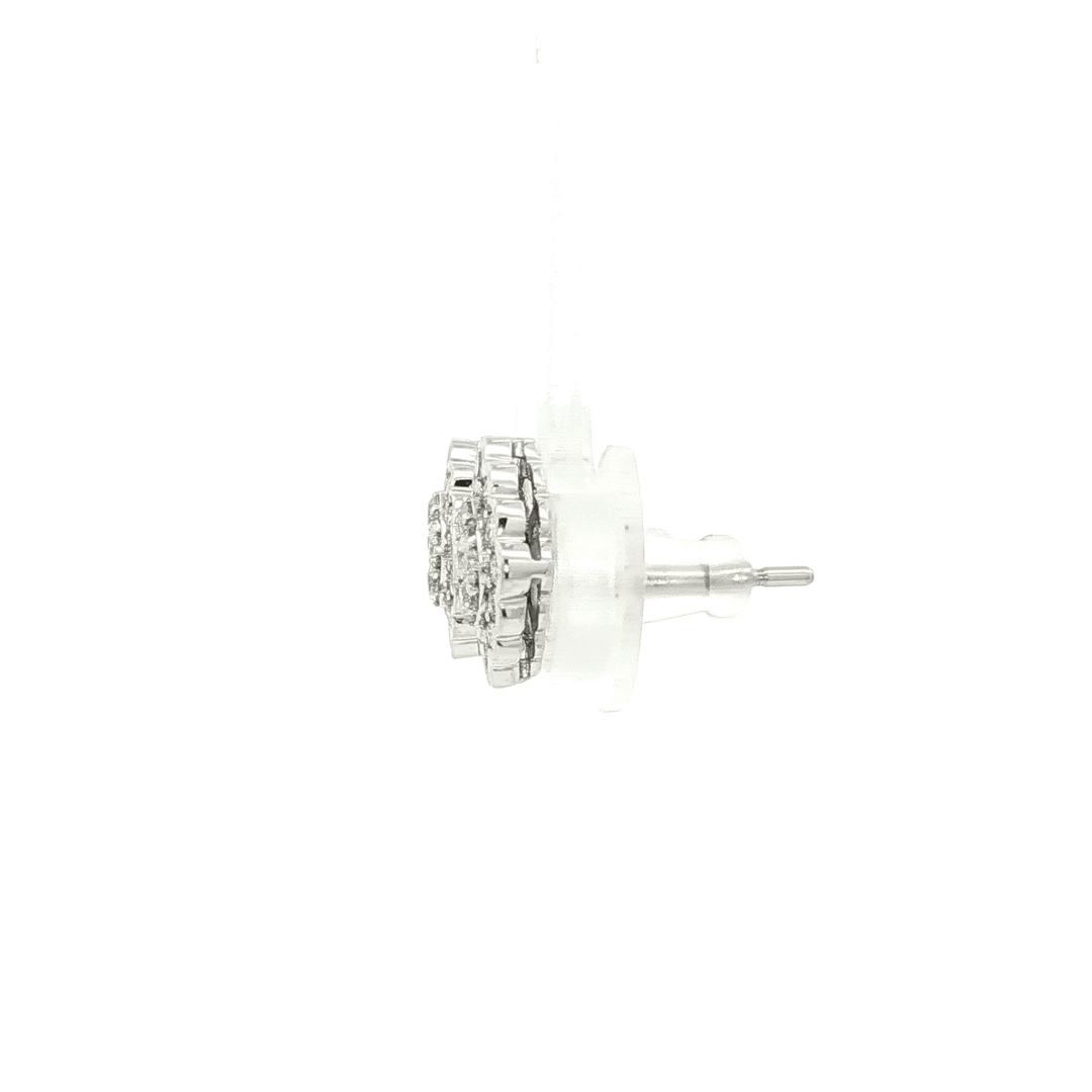 0.78 CTW Natural Colorless Nearly Flawless Diamond Cluster Stud Earrings in 14kt White Gold – Jewelry Depot, Inc.