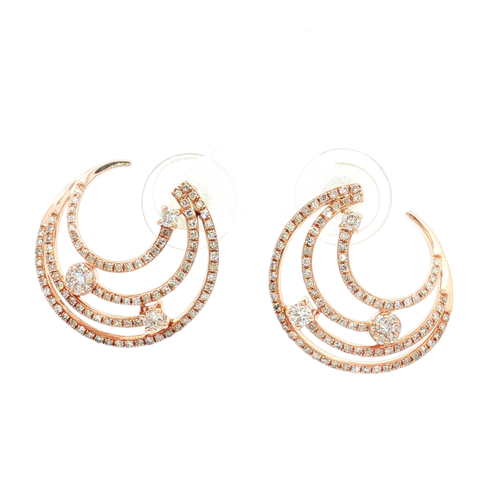 Layered Near-Colorless Near-Flawless Diamond Hoop Earrings (1 ct. tw.) in 14k Rose Gold