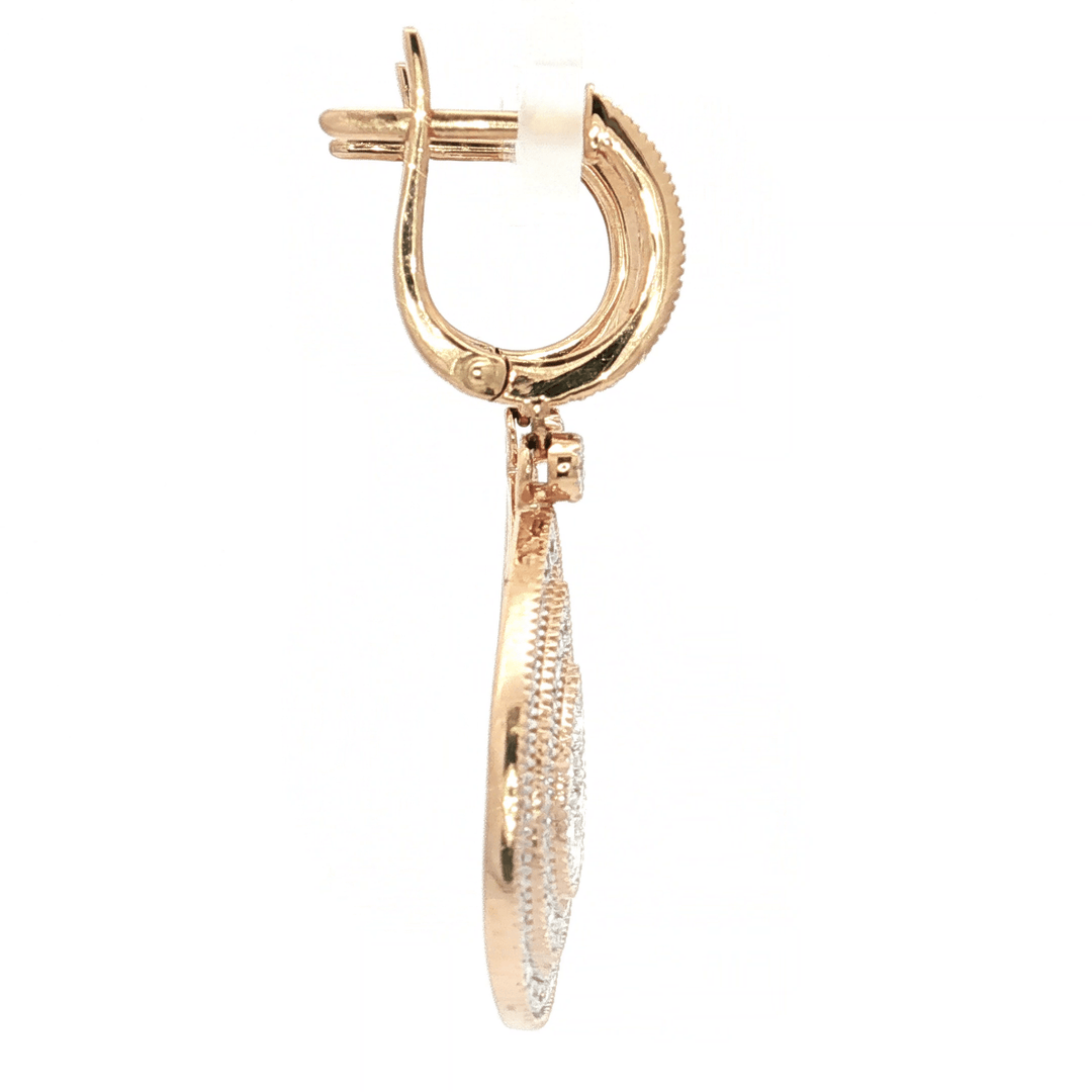 2.79 CTW Natural Round Brilliant Cut Diamond Pear Shaped Dangling Earrings in 14kt Rose Gold – Jewelry Depot, Inc.