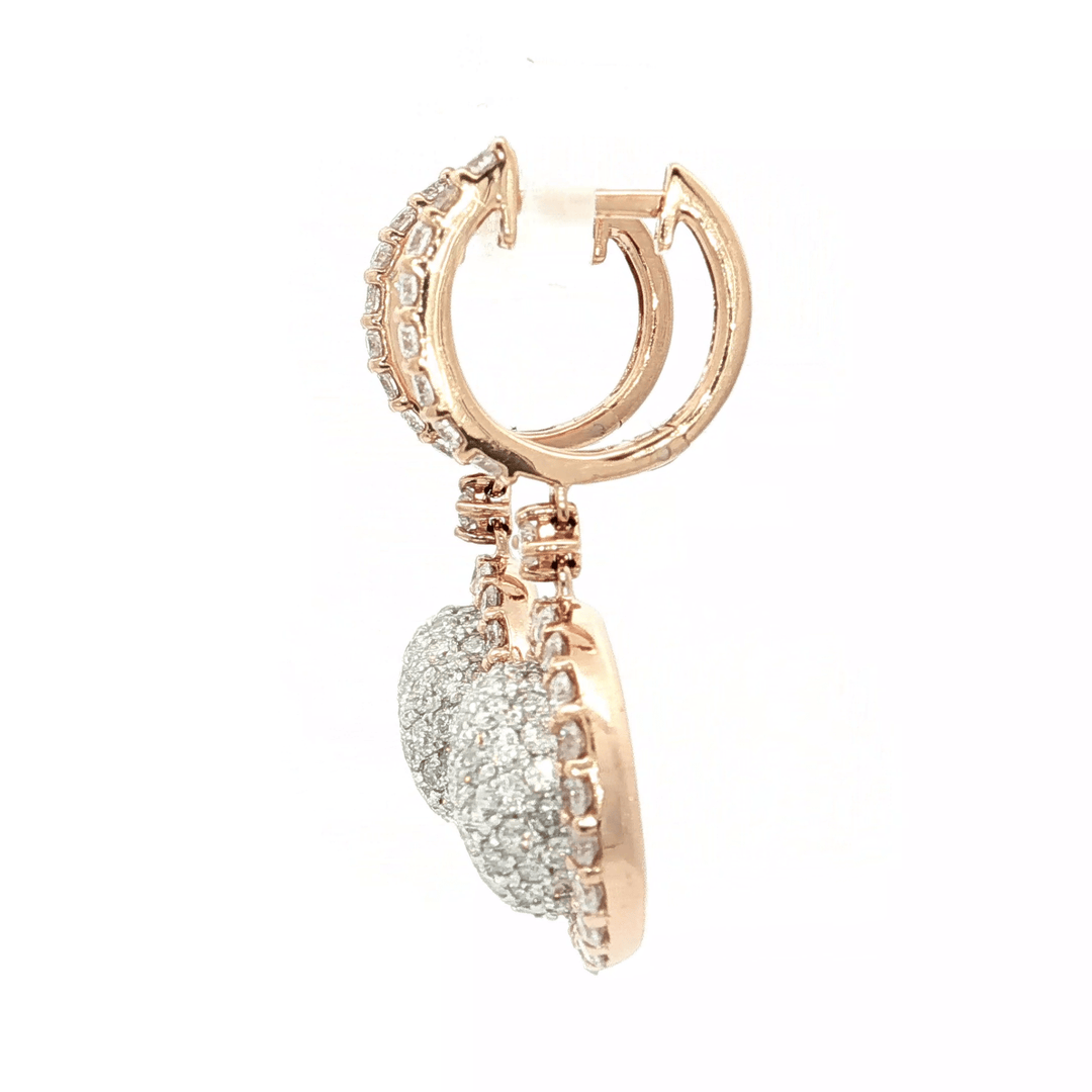 2.79 CTW Natural Near Colorless Round Brilliant Cut Diamond Drop Earrings in 14kt Rose Gold – Jewelry Depot, Inc.