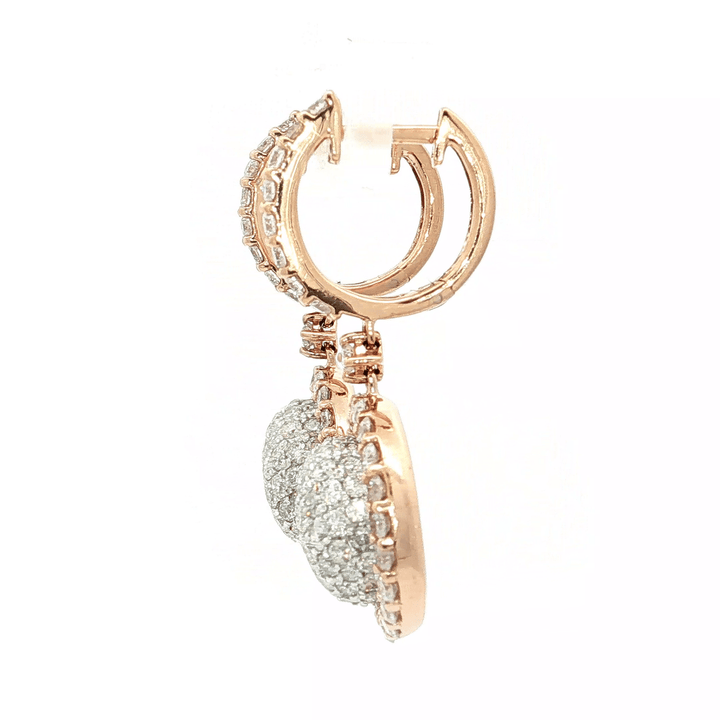 2.79 CTW Natural Near Colorless Round Brilliant Cut Diamond Drop Earrings in 14kt Rose Gold – Jewelry Depot, Inc.