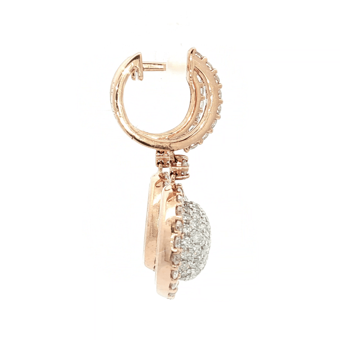 2.79 CTW Natural Near Colorless Round Brilliant Cut Diamond Drop Earrings in 14kt Rose Gold – Jewelry Depot, Inc.