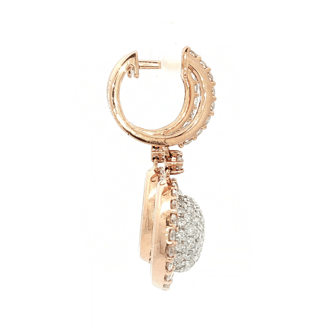 2.79 CTW Natural Near Colorless Round Brilliant Cut Diamond Drop Earrings in 14kt Rose Gold – Jewelry Depot, Inc.