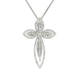 Diamond Cross Pendant Necklace (⅞ ct. tw.) in 18k White Gold