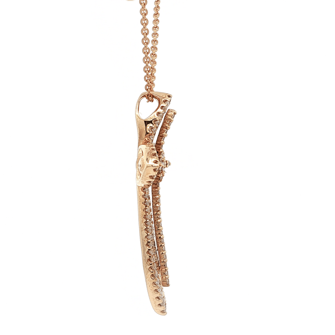 0.87 CTW Natural Diamond Cross Pendant Necklace in 18kt Rose Gold – Jewelry Depot, Inc.