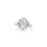 Near-Colorless Sunburst Diamond Ring (⅗ ct. tw.) in 14k White Gold