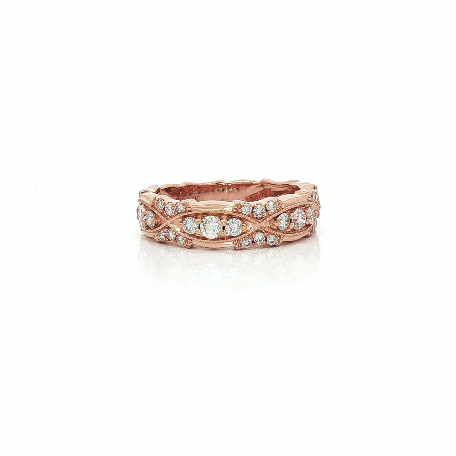 Round Brilliant Cut Colorless Diamond Band (2/3 ct.) 14k Rose Gold
