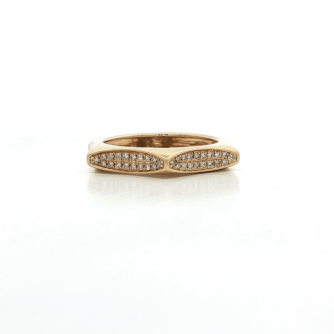 0.15 CTW Natural Round Brilliant Cut Near - Colorless Diamonds in a Star Hexagonal 14kt Yellow Gold Band – Jewelry Depot, Inc.