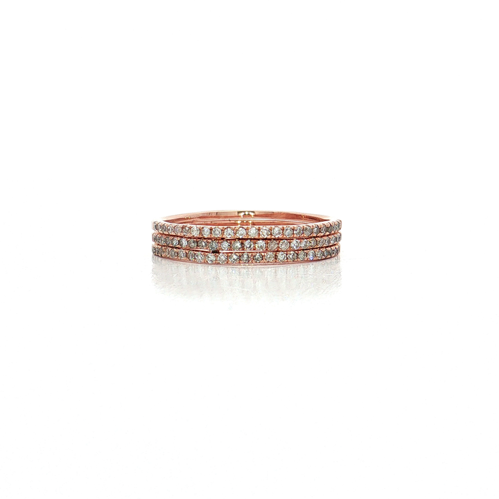 Near-Colorless Diamond Triple Band Ring (⅜ ct. tw.) in 14k Rose Gold
