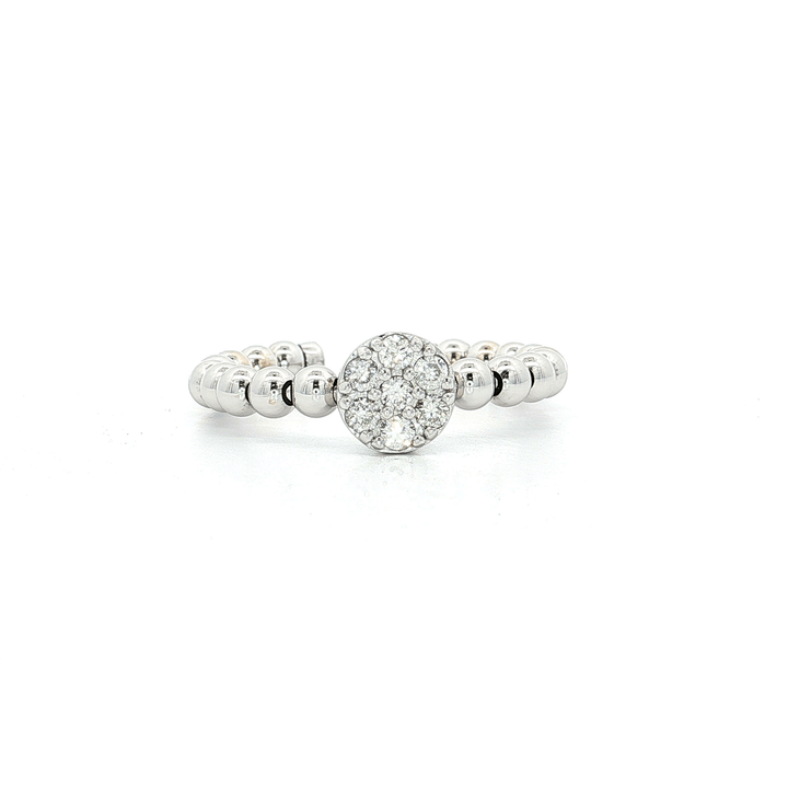 0.70 CTW Natural Round Brilliant Cut Diamond Cluster Ring on a Beaded 14kt White Gold Band – Jewelry Depot, Inc.