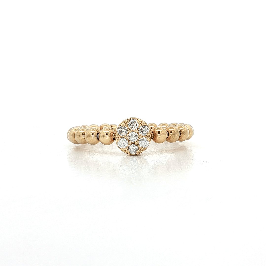 0.70 CTW Natural Round Brilliant Cut Diamond Cluster Ring on a Beaded 14kt Yellow Gold Band – Jewelry Depot, Inc.