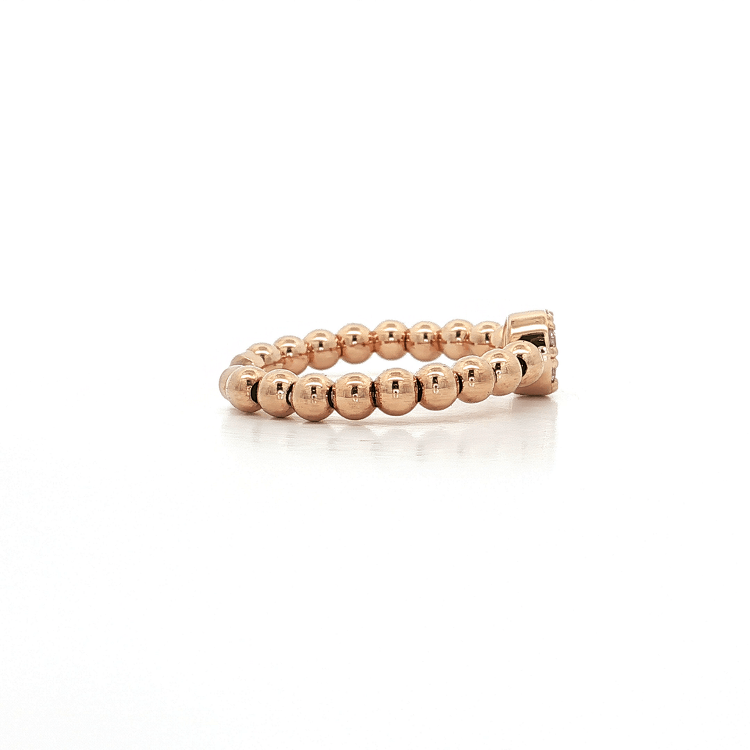 0.70 CTW Natural Round Brilliant Cut Diamond Cluster Ring on a Beaded 14kt Rose Gold Band – Jewelry Depot, Inc.