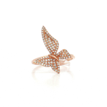 Pavé Diamond Butterfly Ring (⅓ ct. tw.) in 14k Rose Gold