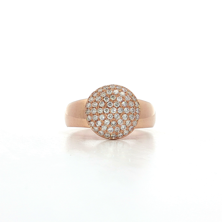 0.46 CTW Dome Pavé Cluster Ring with Natural Round Brilliant Cut Diamonds in 14kt Rose Gold