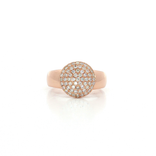 Dome Pavé Cluster Ring (½ ct. tw.) with Round Brilliant Cut Diamond in 14k Rose Gold