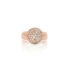 Dome Pavé Cluster Ring (½ ct. tw.) with Round Brilliant Cut Diamond in 14k Rose Gold