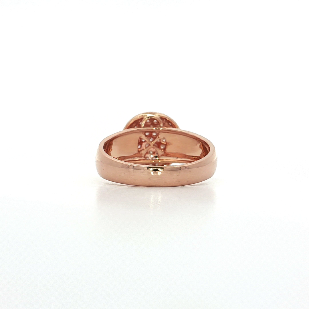 0.46 CTW Dome Pavé Cluster Ring with Natural Round Brilliant Cut Diamonds in 14kt Rose Gold