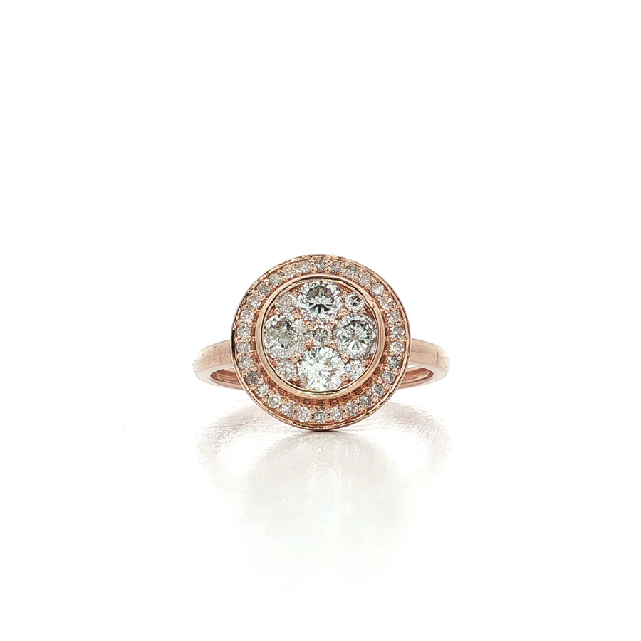 Round Brilliant Cut Colorless Diamond Ring (7/8 ct.) 14k Rose Gold
