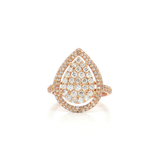 Pear-Shaped Nearly Flawless Colorless Diamond Cluster Ring (1 ¼ ct. tw.) in 18k Rose Gold