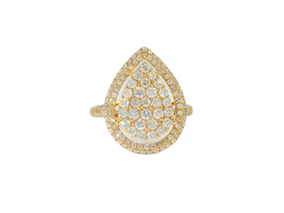 1.26 CTW Pear - Shaped Natural Round Brilliant Cut Colorless Nearly Flawless Diamond Cluster Ring in 18kt Rose Gold – Jewelry Depot, Inc.