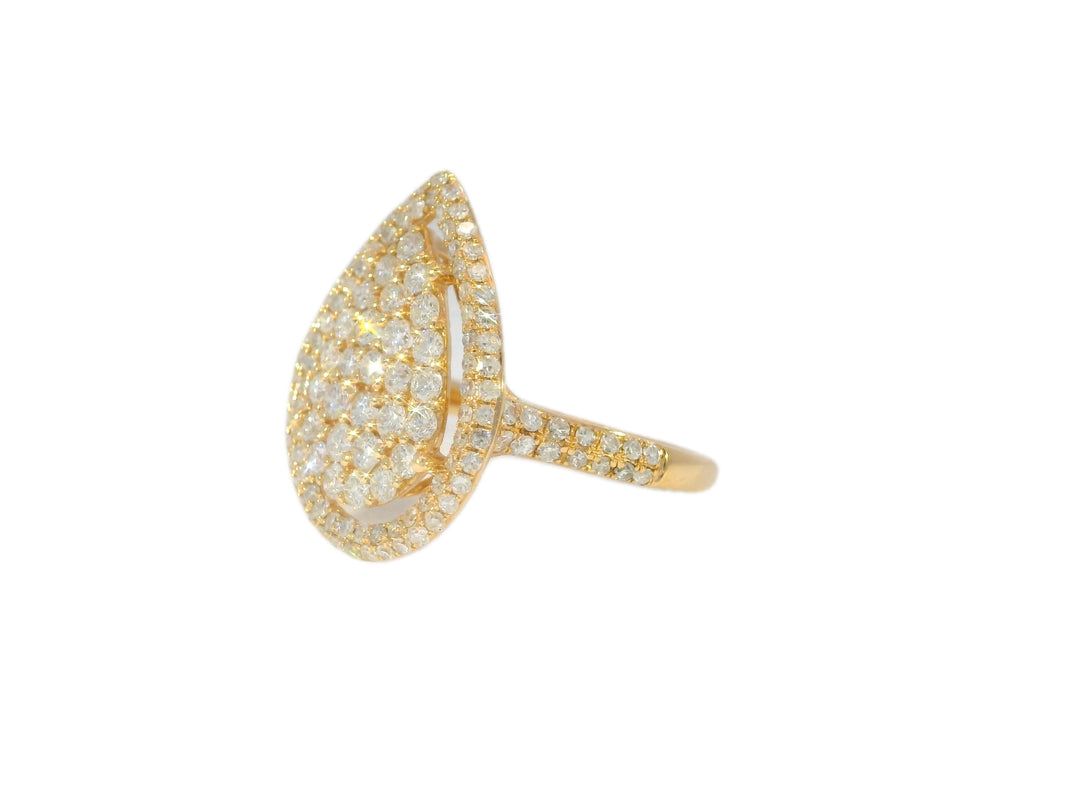 1.26 CTW Pear-Shaped Natural Diamond Cluster Ring in 18KT Rose Gold