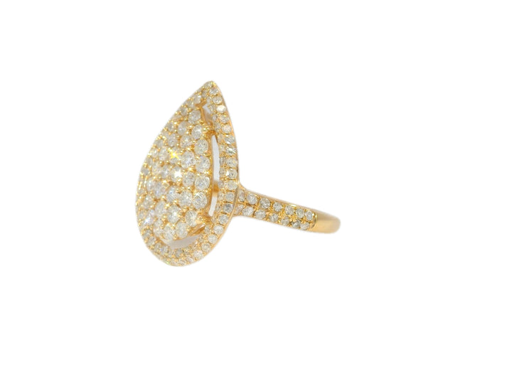 1.26 CTW Pear-Shaped Natural Diamond Cluster Ring in 18KT Rose Gold