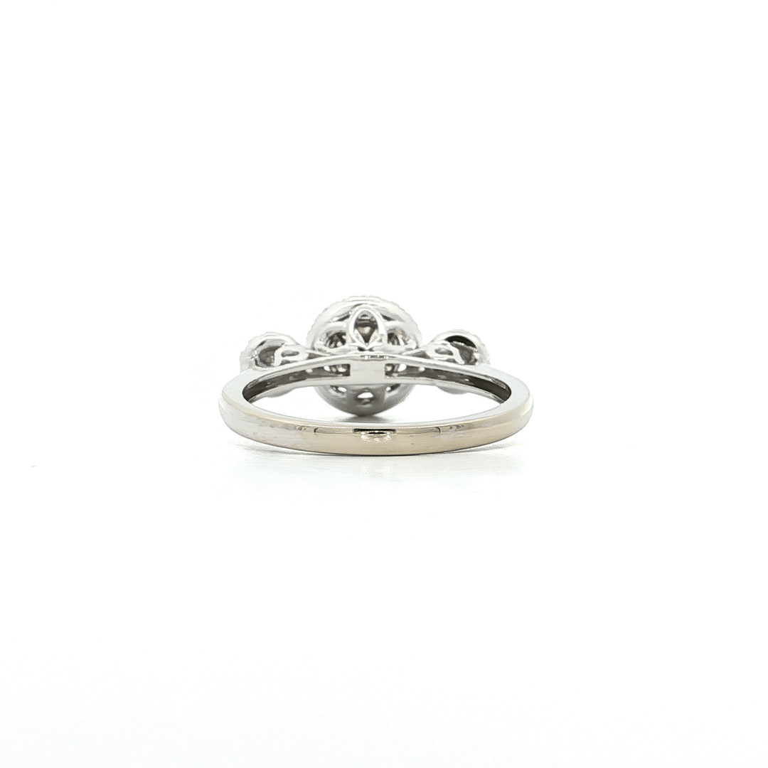 0.56 CTW of Colorless Natural Diamonds in a Triple Cluster Triple Halo Ring in 14kt White Gold – Jewelry Depot, Inc.