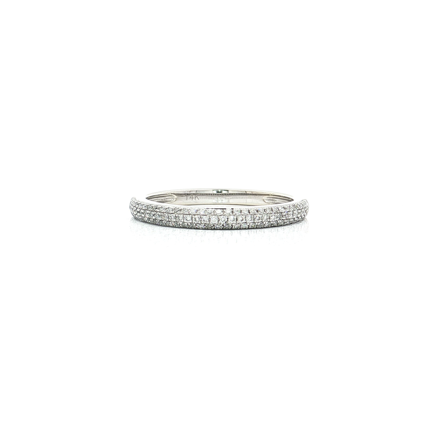 Near-Colorless Diamond Three-Row Pave Band Ring (1/4 ct. tw.) 14k White Gold