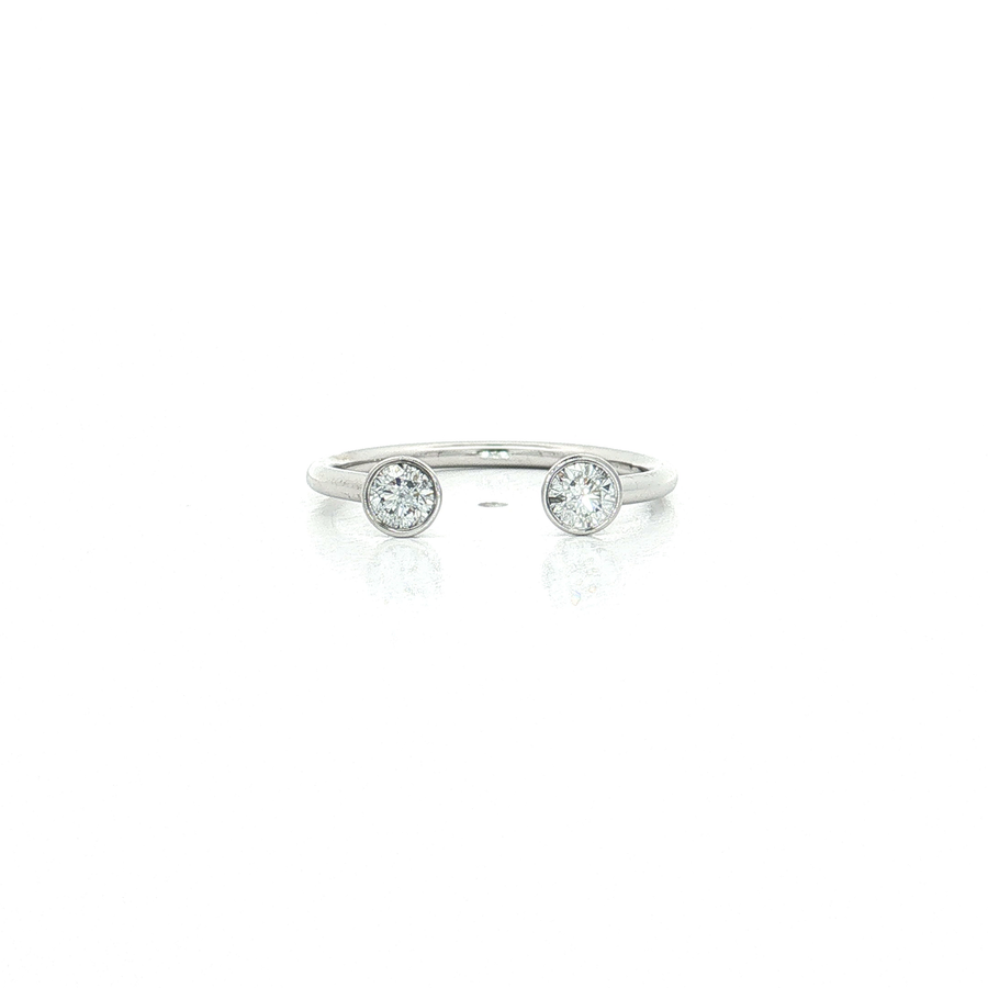 Round Brilliant Cut Near Colorless Toi et Moi Diamond Ring (1/4 ct.) 14k White Gold