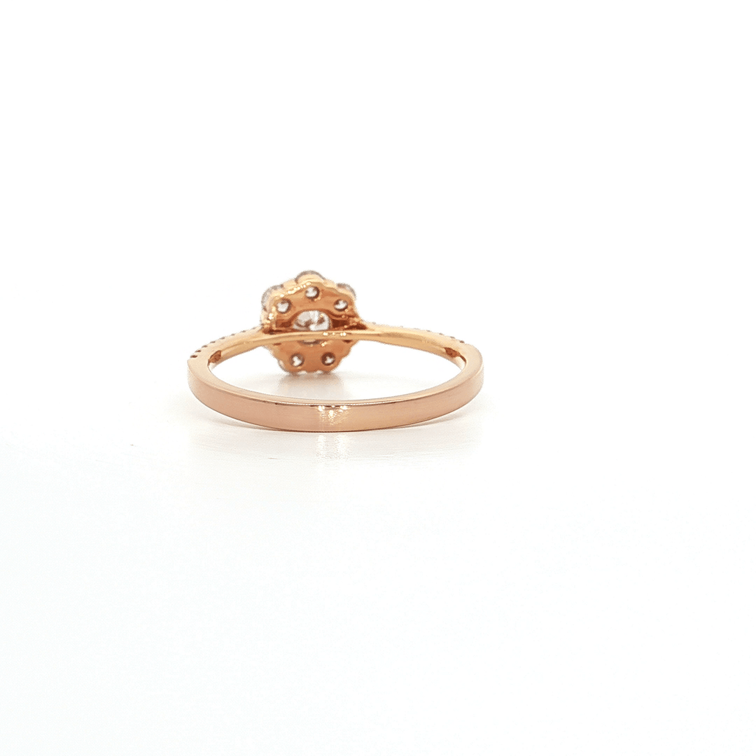 0.75 CTW Natural Round Brilliant Cut Colorless Diamond Cluster Ring in 18kt Rose Gold – Jewelry Depot, Inc.