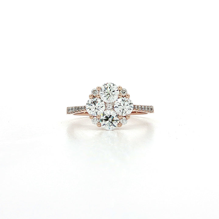 Nearly Flawless Colorless Diamond Flower Cluster Ring (1 ⅓ ct. tw.) in 14k Rose Gold