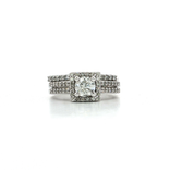 Square Halo Near-Colorless Diamond Bridal Set (1 ¼ ct. tw.) in 14k White Gold