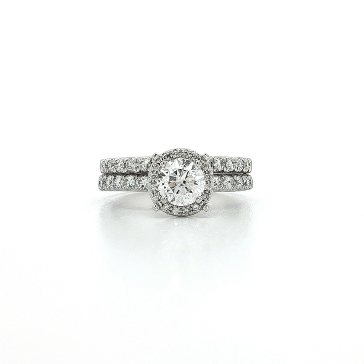 2.25 CTW EGL USA Certified Colorless Round Brilliant Natural Diamond Bridal Set in 14kt White Gold