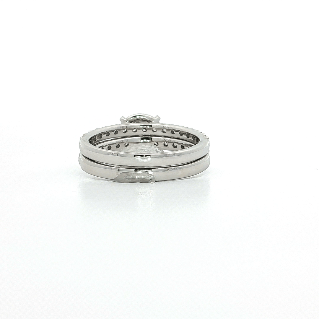 2.25 CTW EGL USA Certified Colorless Round Brilliant Natural Diamond Bridal Set in 14kt White Gold