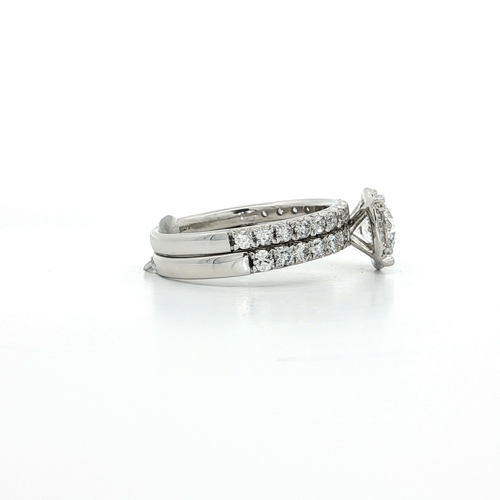 2.25 CTW EGL USA Certified Colorless Round Brilliant Natural Diamond Bridal Set in 14kt White Gold