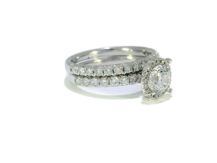 2.25 CTW EGL Certified Colorless Round Brilliant Diamond Bridal Set in 14KT White Gold