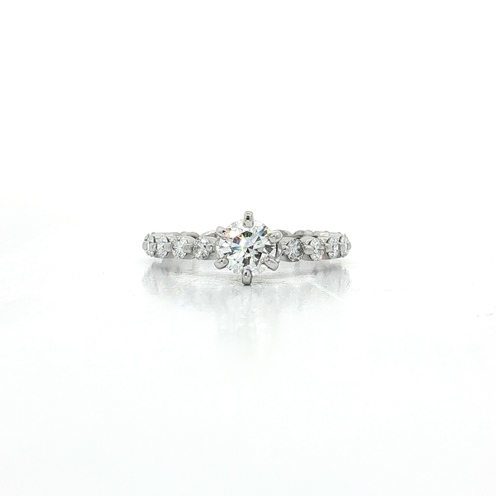 Nearly Flawless Colorless Excellent Cut Diamond Shared Prong Engagement Ring (1 ct. tw.) in 18k White Gold