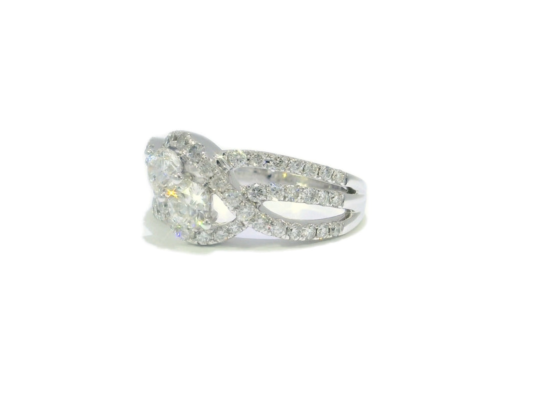1.50 CTW Natural Diamond Engagement Ring in 14KT White Gold