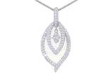 Colorless & Nearly Flawless Pavé Diamond Dangling Leaf Pendant Necklace (1 ¼ ct. tw.) in 18k White Gold