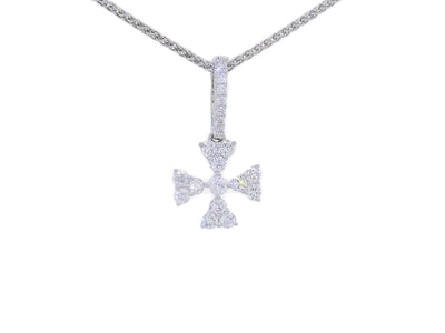 0.45 CTW Natural Colorless Nearly Flawless Diamond Maltese Cross Pendant Necklace in 18kt White Gold – Jewelry Depot, Inc.