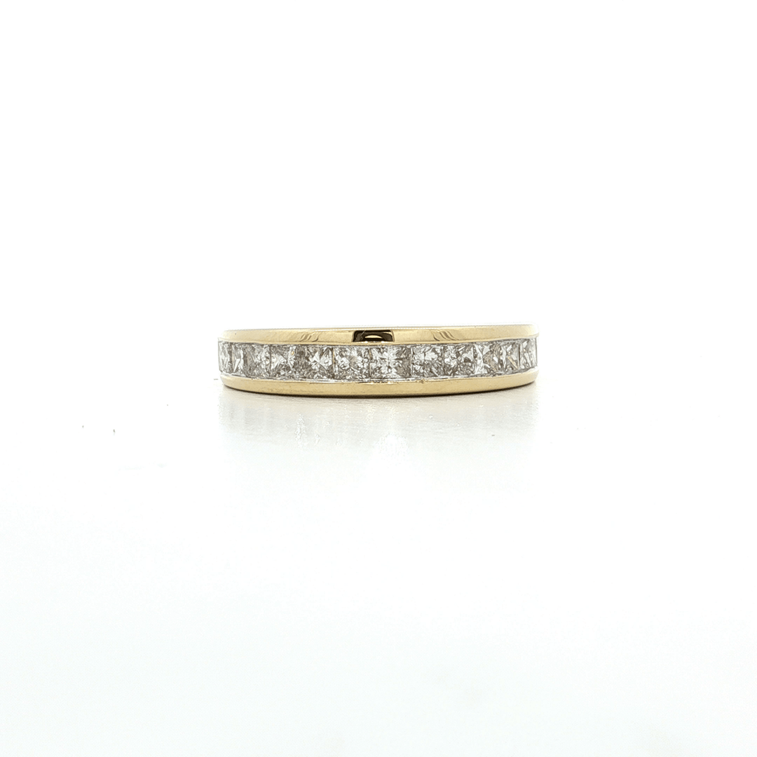 1.05 CTW Princess Cut Channel - Set Natural Diamond Wedding Band in 14kt Yellow Gold – Jewelry Depot, Inc.