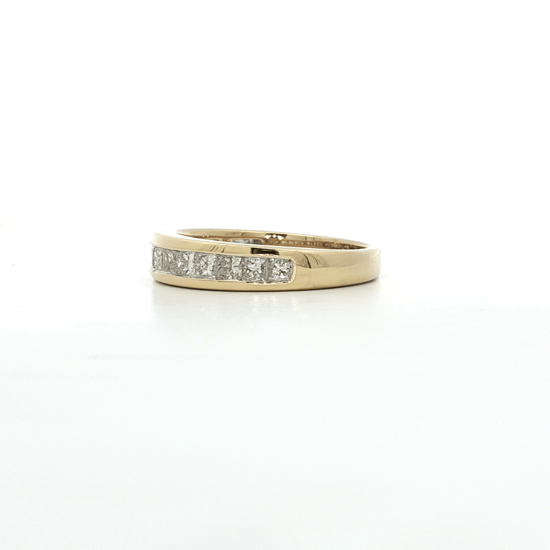 1.05 CTW Princess Cut Channel - Set Natural Diamond Wedding Band in 14kt Yellow Gold – Jewelry Depot, Inc.