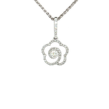 Nearly Flawless Colorless Diamond Floral Spiral Pendant Necklace (⅖ ct. tw.) in 18k White Gold